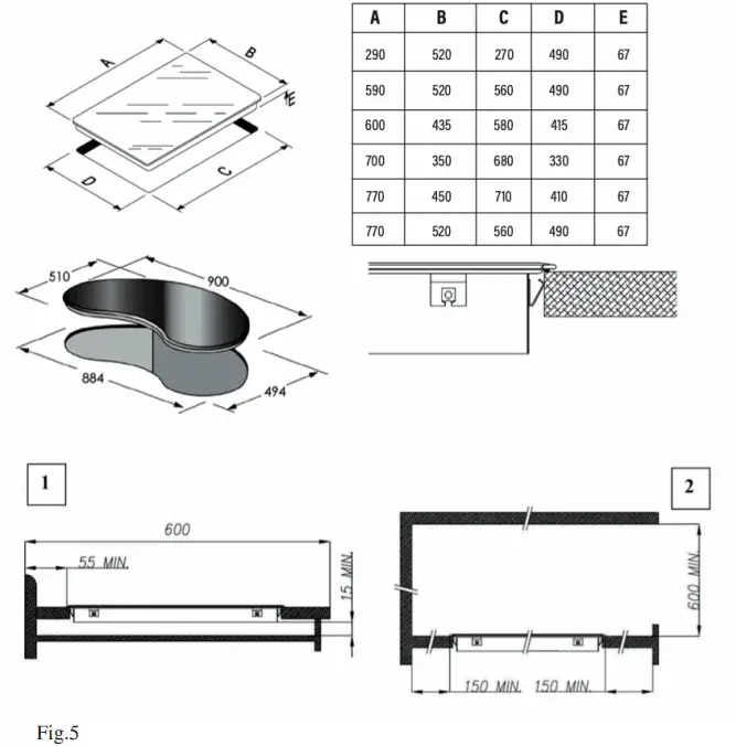cata TDG 3002 BK Cooking Surface - figure 3