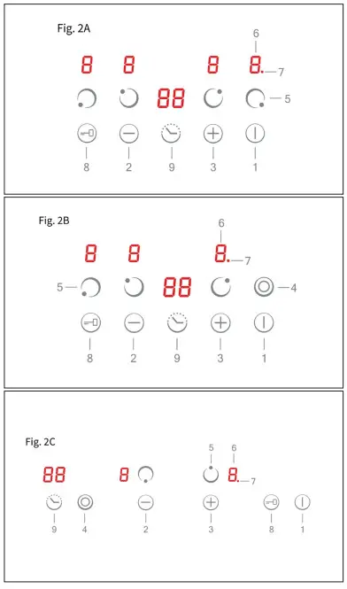 cata TDG 3002 BK Cooking Surface - figure