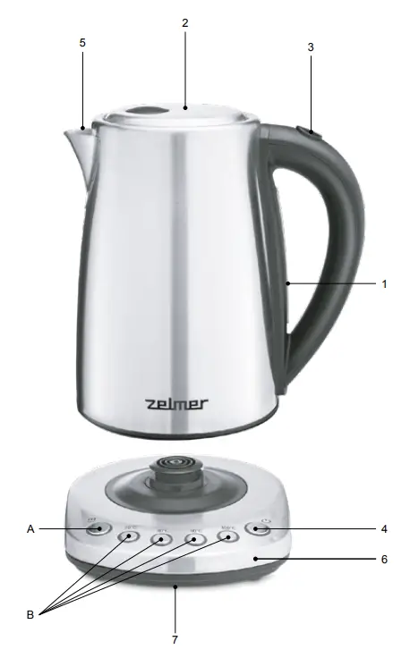 zelmer ZCK8023 Electric Water Kettle - Fig 1