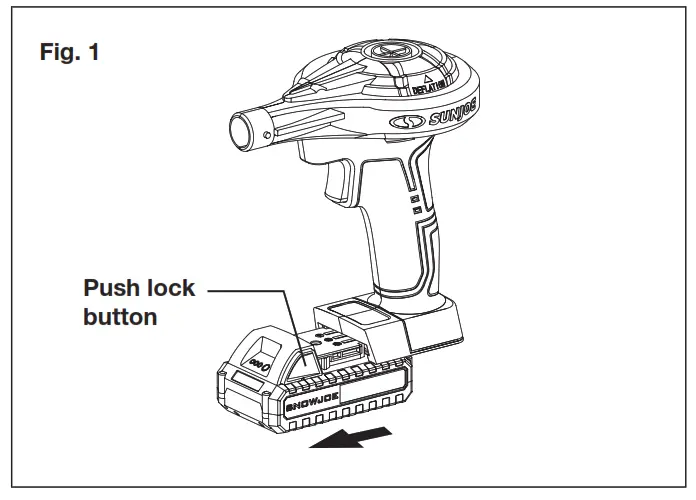 SUNJOE 24V AJV CT Cordless Inflator Plus Deflator - Push lock2