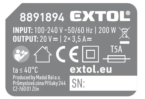 EXTOL 8891896 Fast Battery Charger Share fig4