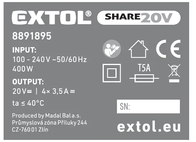 EXTOL 8891896 Fast Battery Charger Share fig5