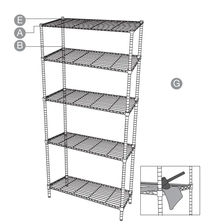 basics B01M0A4B9M 5 Shelf Shelving Unit Assembly