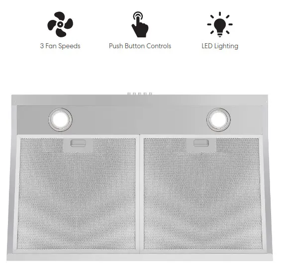 COSMO COS 5U30 30 Inch Under Cabinet Stainless Steel Range Hood - fig