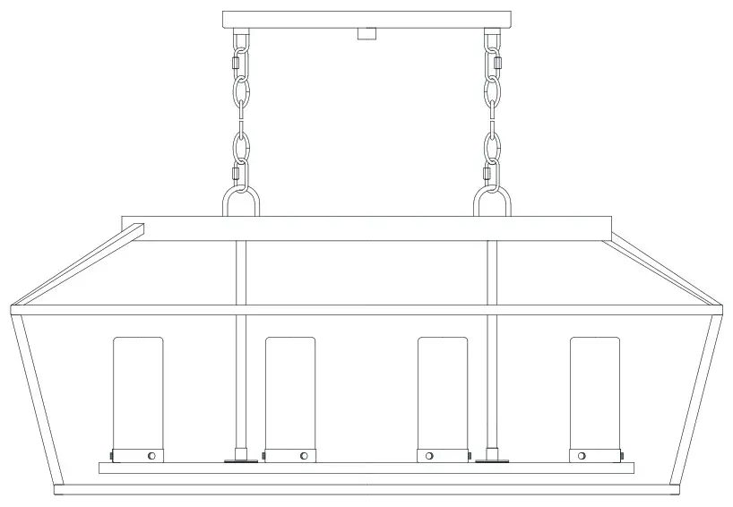 EUROfase LIGHTING 42740 4 Light Black Outdoor Chandelier - Cover