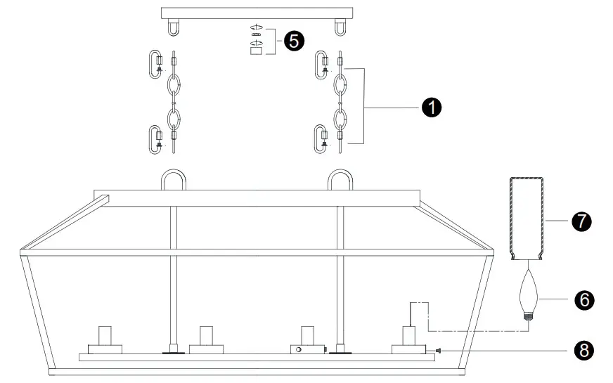 EUROfase LIGHTING 42740 4 Light Black Outdoor Chandelier - Product Overview 2
