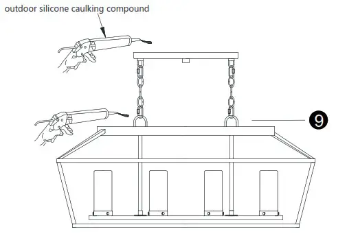 EUROfase LIGHTING 42740 4 Light Black Outdoor Chandelier - Product Overview 3