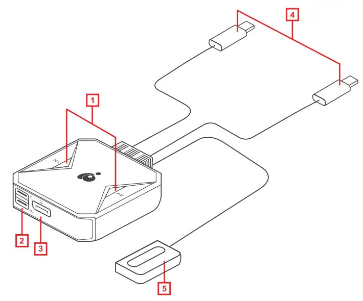 IOGEAR GC72CC 2 Port 4K USB C KVM Switch with DisplayPort output parts
