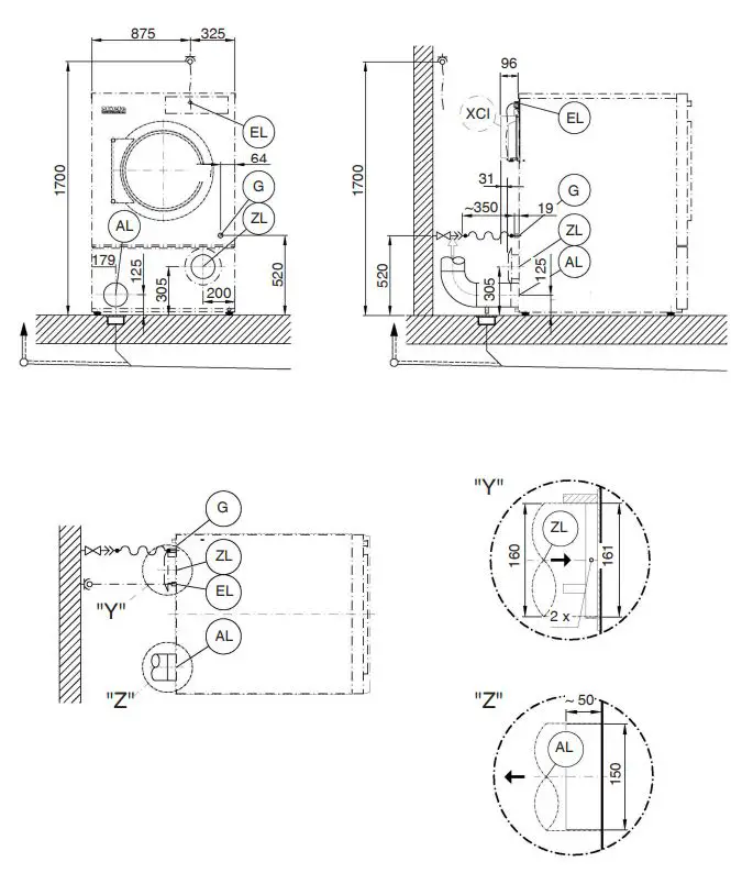 Miele PDR 928 G Professional Vented Dryer Installation Guide - Installation