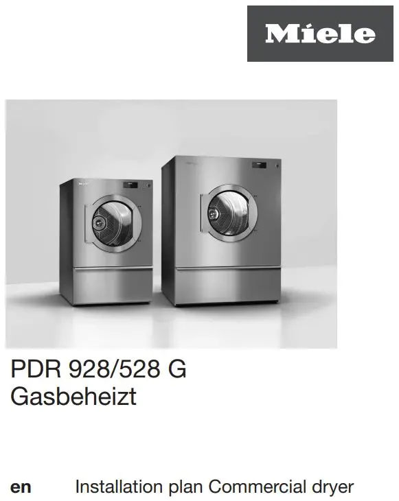 Miele PDR 928 G Professional Vented Dryer Installation Guide