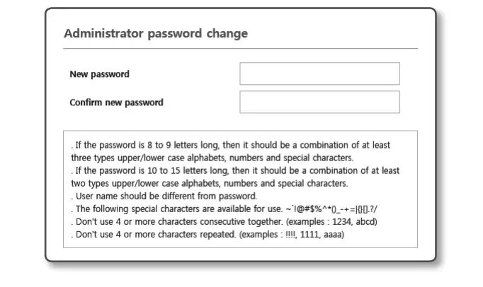 PASSWORD SETTING