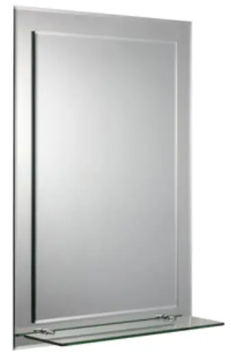 Croydex MM700800 Rydal Rectangular Mirror with Shelf - Fig