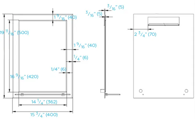 Croydex MM700800 Rydal Rectangular Mirror with Shelf - Fig1