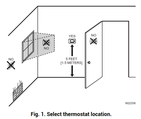 resideo TB7220U CommercialPRO 7000 Programmable Thermostat - Select Thermostat Location