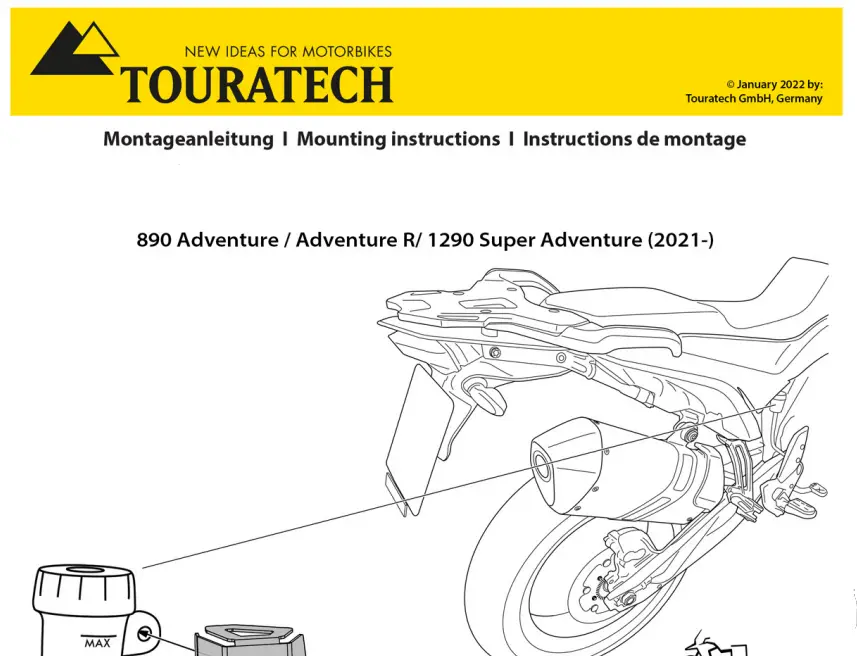 Touratech Ktm 790 Engine Protector Rallye Evo Instruction Manual