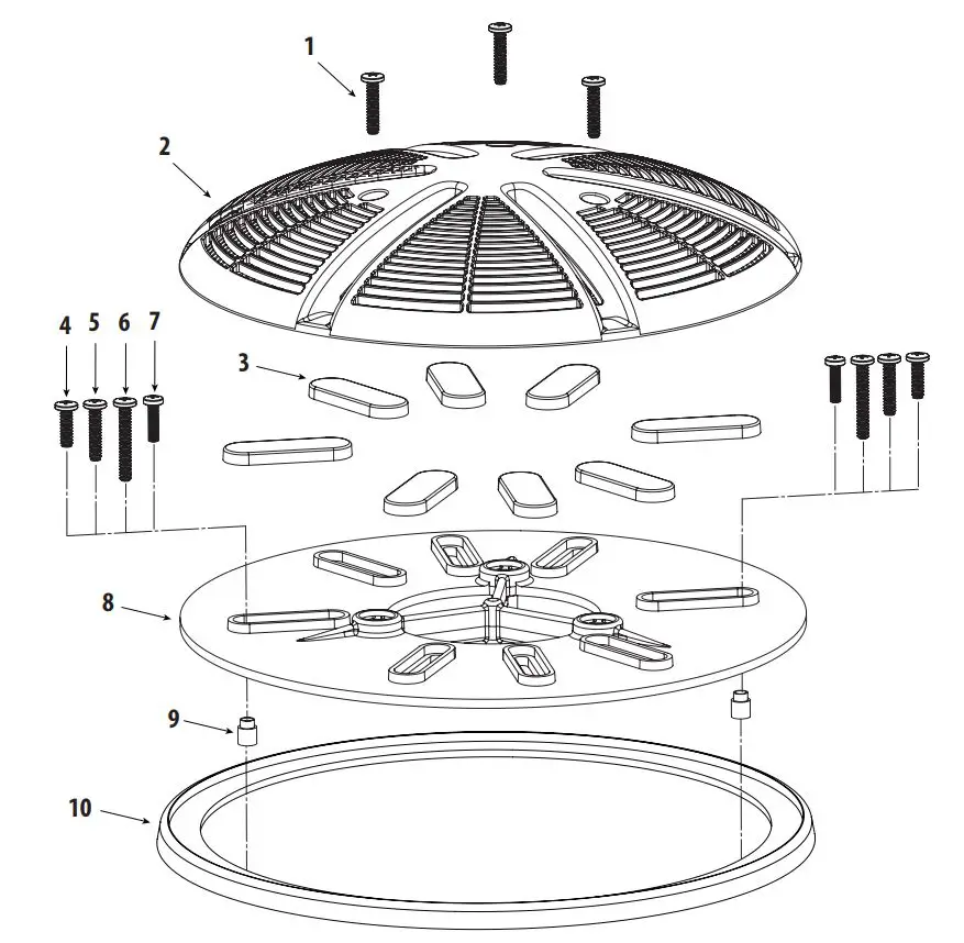 waterway 640-214x V 10 Inch Ultra Retro Vinyl Suction Outlet Sumpless Instruction Manual - Product Overview