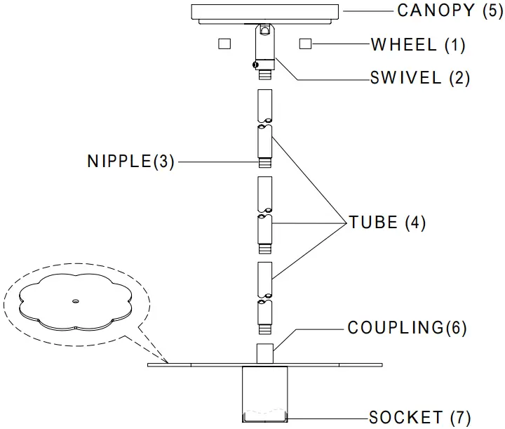MERIDIAN M70113MBK 1 Light Mini Pendant - Figure