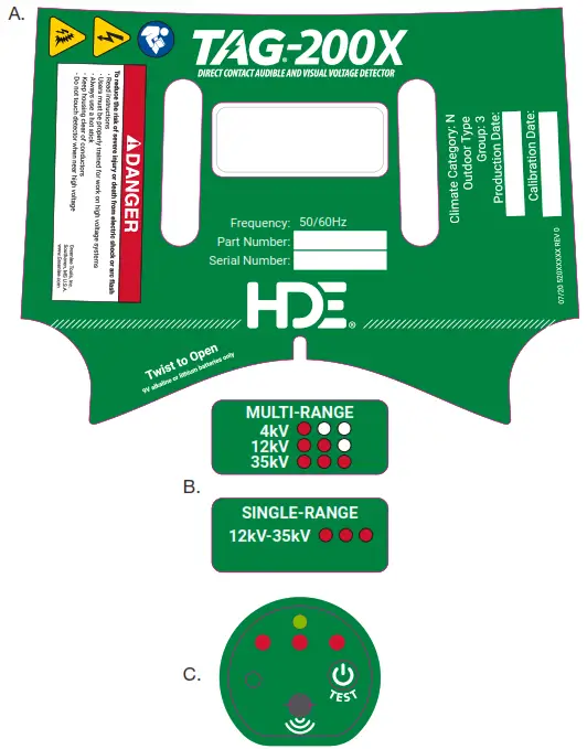 GREENLEE TAG 200X TAG Contact Voltage Detector - Decals