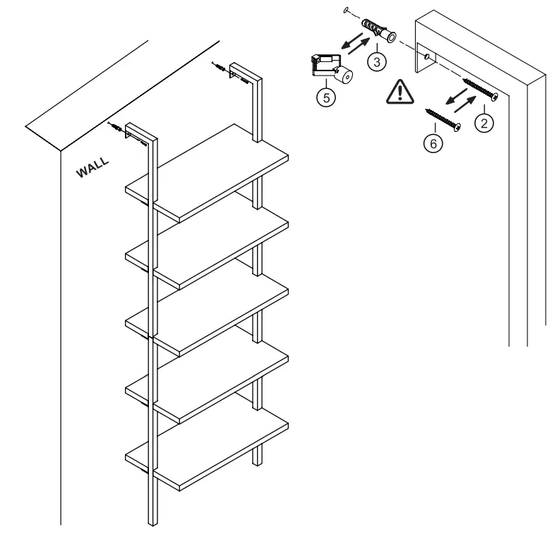 nathan james 65503 Theo Walnut Brown 5-Shelf Ladder Bookcase - fig 5