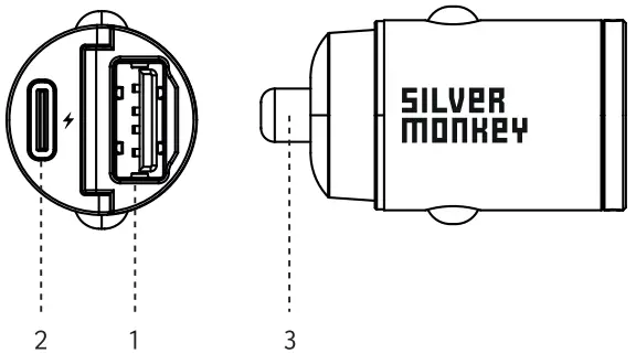 SILVER-MONKEY-PDQC-CPCT30-SM-USB-C-and-USB-Type-A-30W PD-Car-Charger-FIG-2