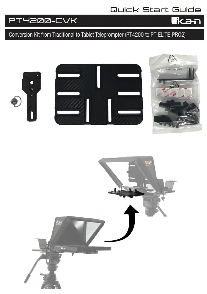 ikan PT4200-CVK Conversion Kit from Traditional to Tablet Teleprompter User Guide