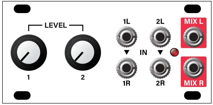 intellijel Stereo Mixer 1U Chainable Mono Stereo Audio Utility