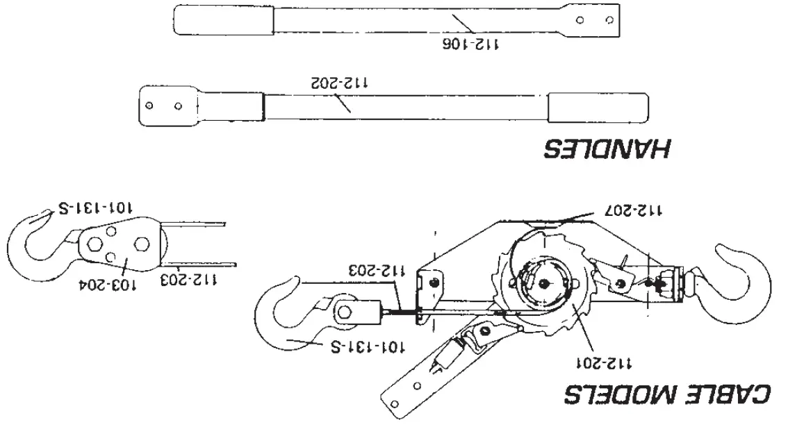 Tuf-Tug 2 Ton Cable Hoist Puller cable models