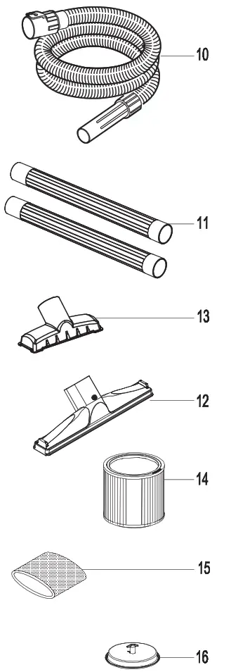 Vacmaster VJF912PF 0201 9-Gallon 4.5 Peak HP Wet Dry Vacuum - EXPLODED VIEW 2
