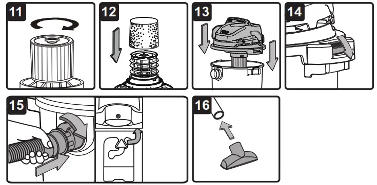 Vacmaster VJF912PF 0201 9-Gallon 4.5 Peak HP Wet Dry Vacuum - GENERAL ASSEMBLY 1