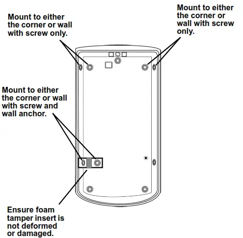 inovonics EE1261 EchoStream Four-Element Motion Detector-Mount the Transmitter