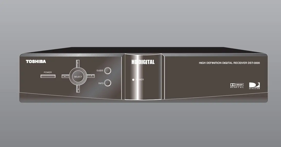Toshiba Dst-3000 High Definition Digital Receiver Owner's Manual