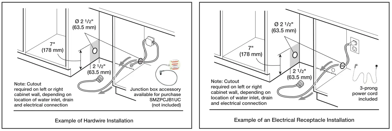 Bosch 24" Recessed Handle Dishwasher [SHEM78Z55N] Installation Details Image 2