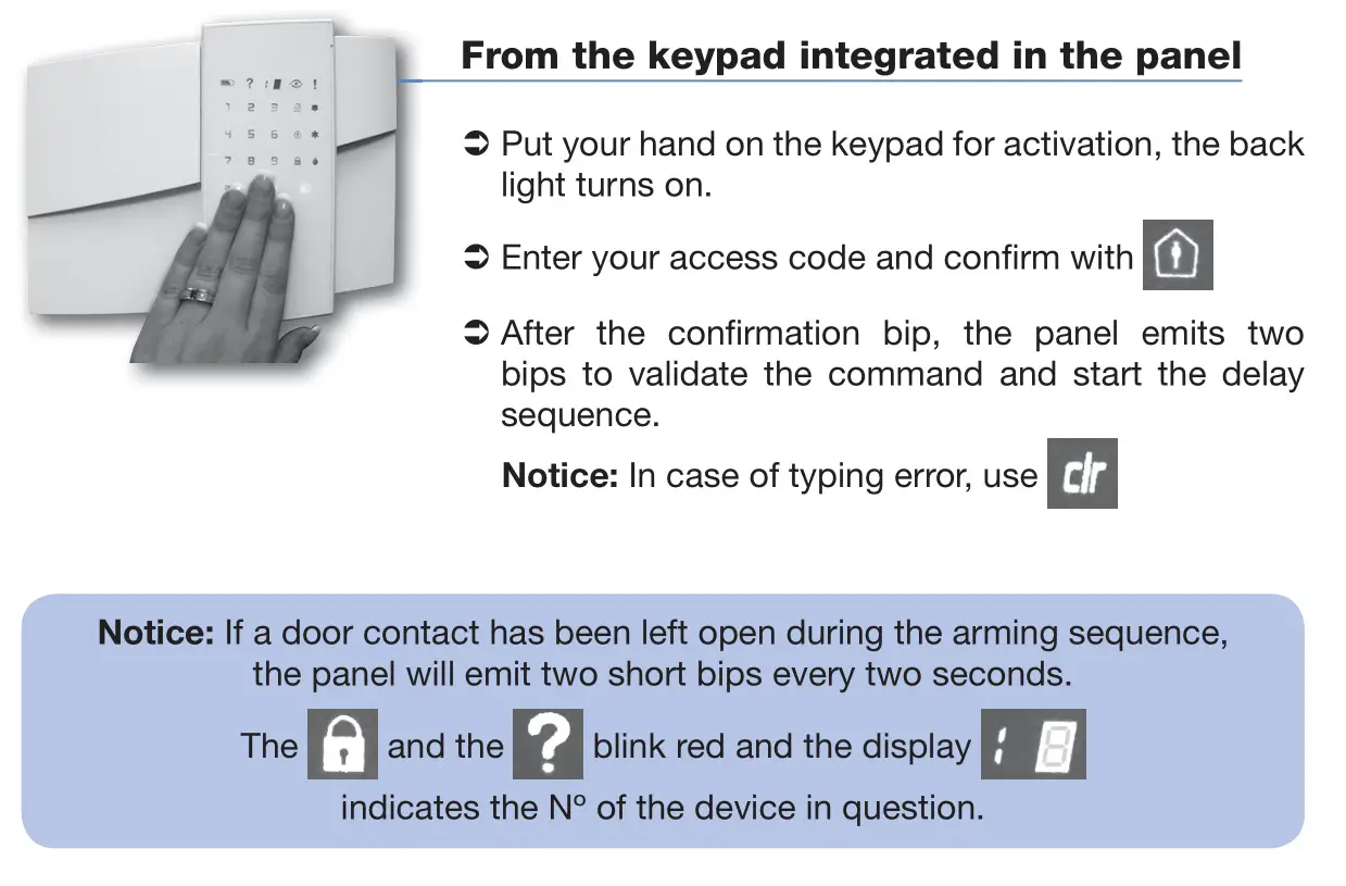 videofied XL200 XL Residential Panel with Integrated Keypad - Arming your system in Partial Arming Mode