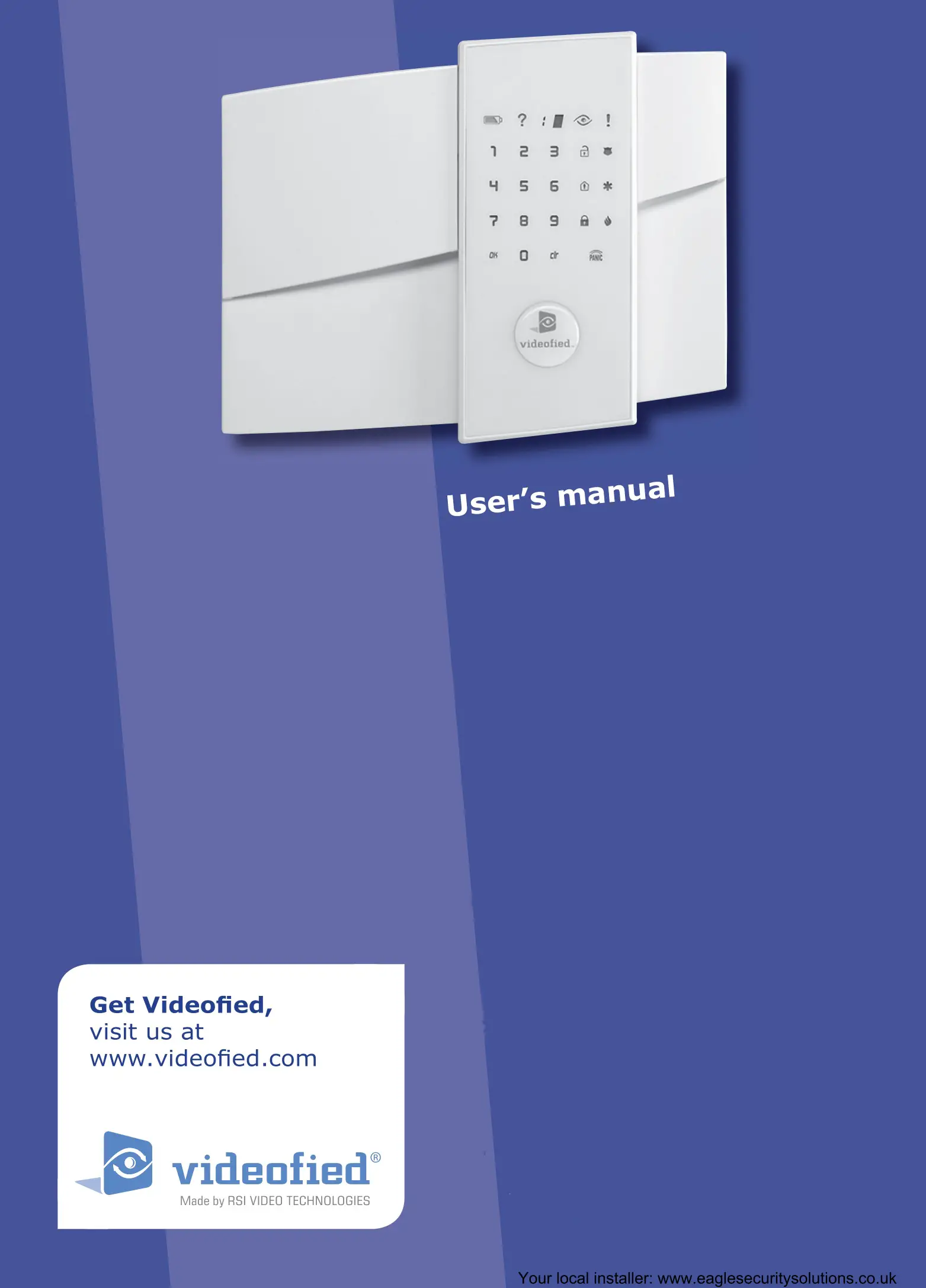 videofied XL200 XL Residential Panel with Integrated Keypad User Manual