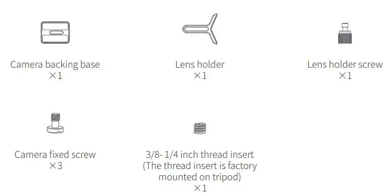 FeiyuTech Scorp Pro Detachable 3 Axis DSLR Mirrorless User Guide - Accessories