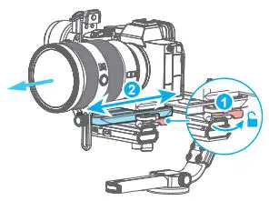 FeiyuTech Scorp Pro Detachable 3 Axis DSLR Mirrorless User Guide - Balancing depth for the tilt axis