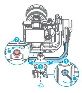 FeiyuTech Scorp Pro Detachable 3 Axis DSLR Mirrorless User Guide - Balancing the roll axis