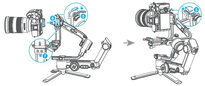 FeiyuTech Scorp Pro Detachable 3 Axis DSLR Mirrorless User Guide - Vertical mounting