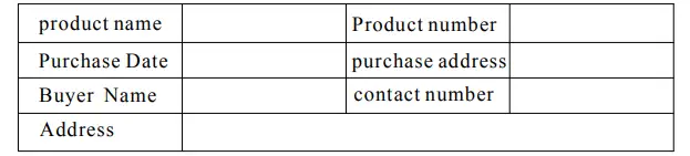 Warranty terms and quality guarantee