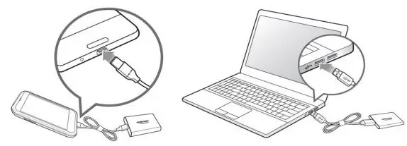 SAMSUNG Portable SSD T7 - How to Connect Disconnect