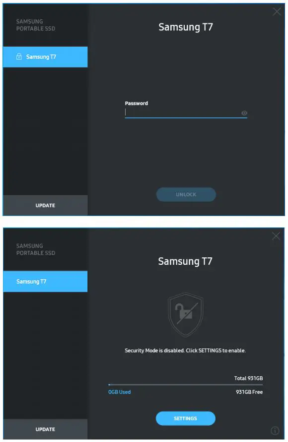 SAMSUNG Portable SSD T7 - Unlock