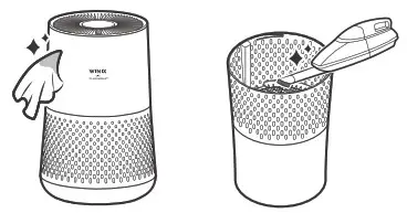 WINIX AAPU450-JWB Air Purifier- Cleaning the Exterio