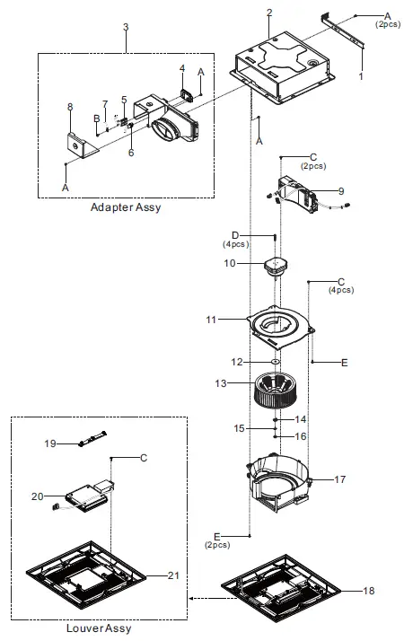 Panasonic FV-0510VSC1 Whisper Value DC Ventilation Fan with Condensation Sensor fig 14