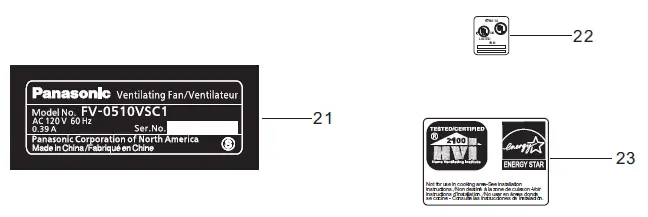Panasonic FV-0510VSC1 Whisper Value DC Ventilation Fan with Condensation Sensor fig 3