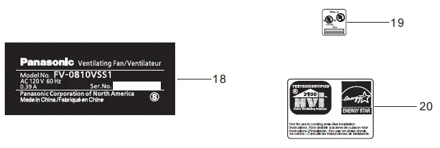 Panasonic FV-0510VSC1 Whisper Value DC Ventilation Fan with Condensation Sensor fig 6