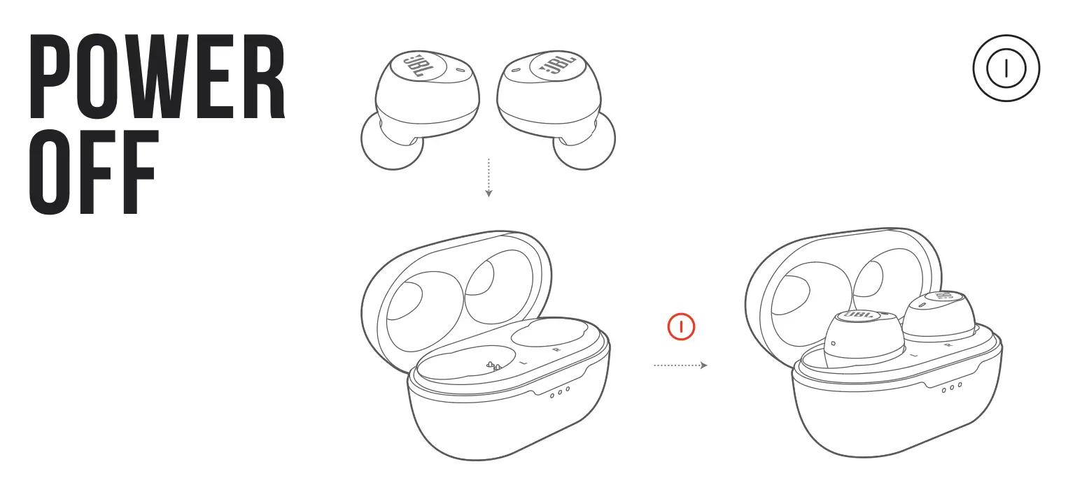 JBL TUNE 115TWS Power Off