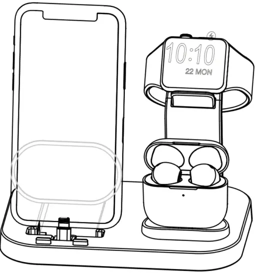 NTONPOWER YI CS01BL Portable 3 in 1 Charging Station