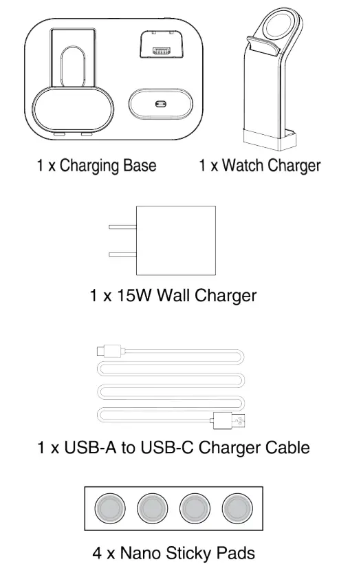 NTONPOWER YI CS01BL Portable 3 in 1 Charging Station - fig1