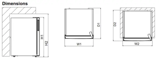 vestfrost VF 1084 TT Portable freezer - Dimensions