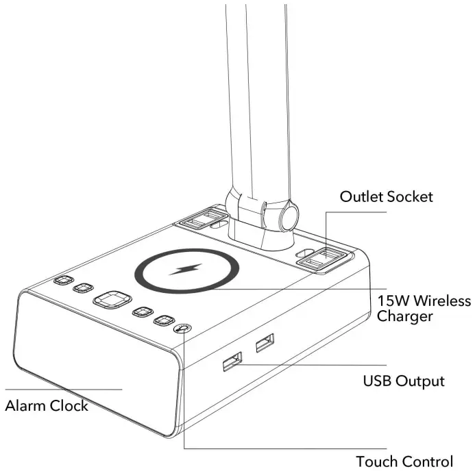 Shenzhen Sanpima Technology SPM TD08 Desk Lamp with Clock - FIG 1